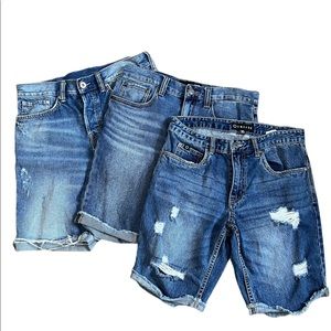 Bundle of 3 Men’s Cut Off Jean Shorts H&M RSQ EMPYRE WAIST 30